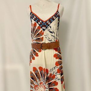 Boho Feather Design Sun Dress